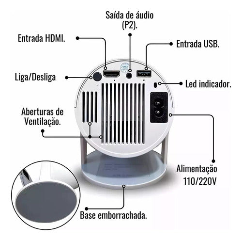 Projetor Smart Hy300 Pro 4k Android 11 Wi-fi 6 Bluetooth 110/220v