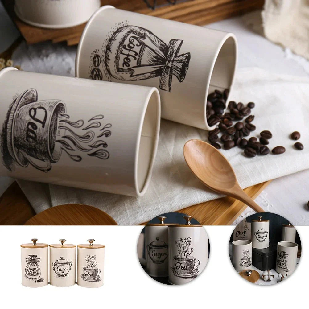 Potes Armazenamento Café, Açúcar e Chá - Loop