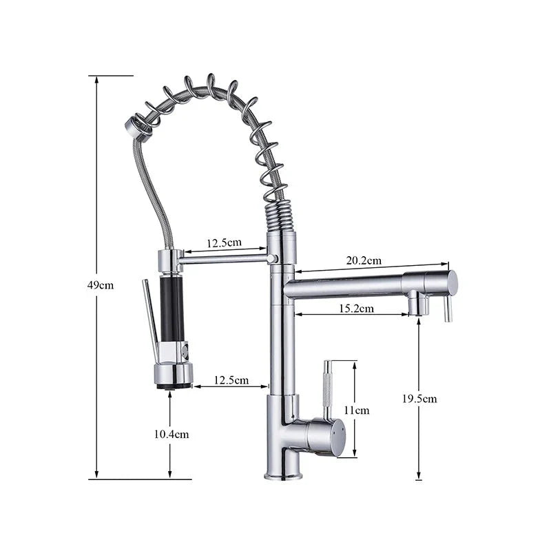 Torneira Articulada - Premium Black-Chrome